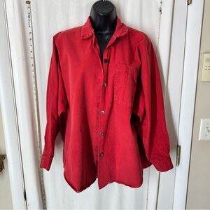 Vintage Tangiers Vibrant Red Button Down